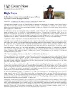 High Country News article High Noon with Jim Harvey 